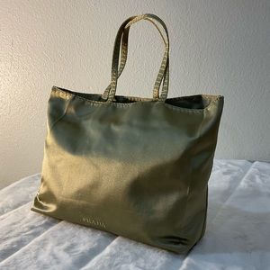 Prada Satin tote gold tote ❤️